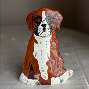 Dogs by Nina Lyman Boxer Dog Figurine Vase Furry Parent Gift Vintage Home Decor